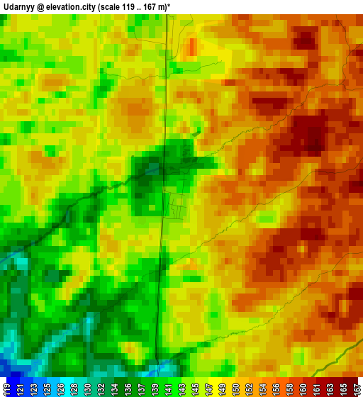 Udarnyy elevation map