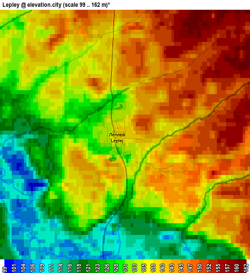 Lepley elevation map