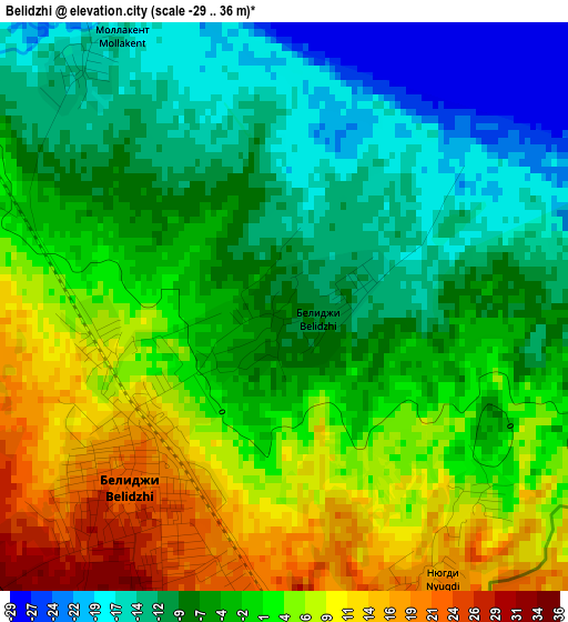 Belidzhi elevation map