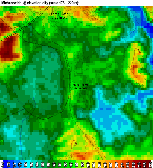 Michanovichi elevation map