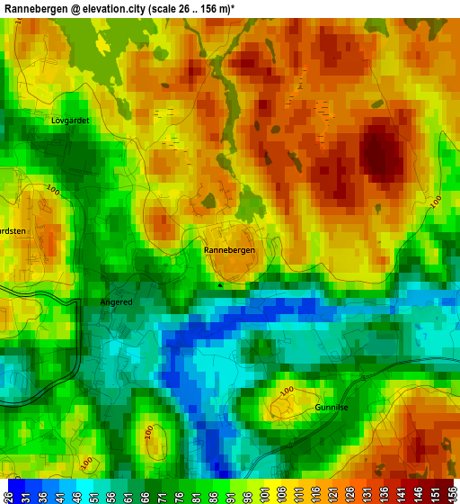 Rannebergen elevation map