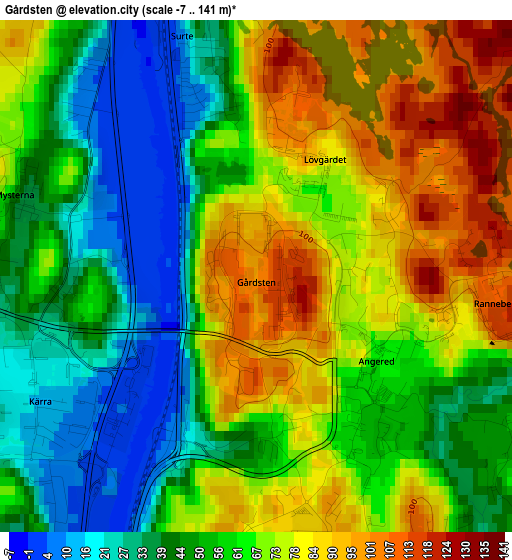 Gårdsten elevation map