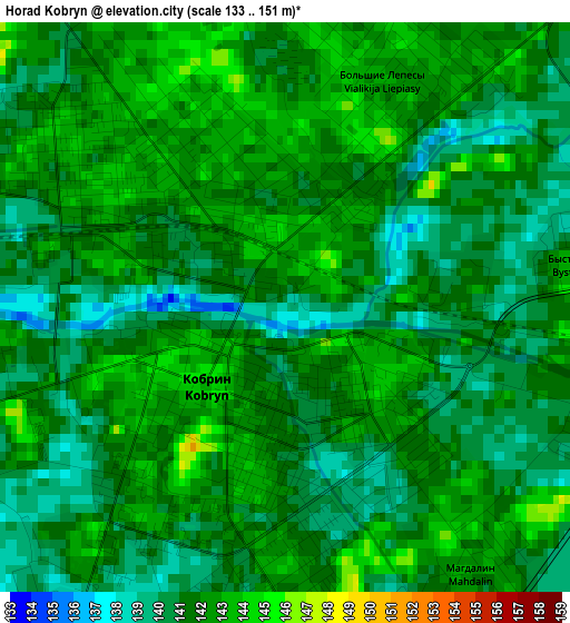 Horad Kobryn elevation map