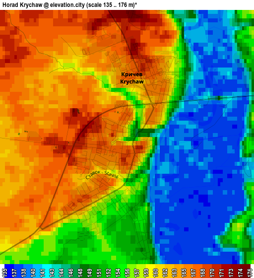 Horad Krychaw elevation map