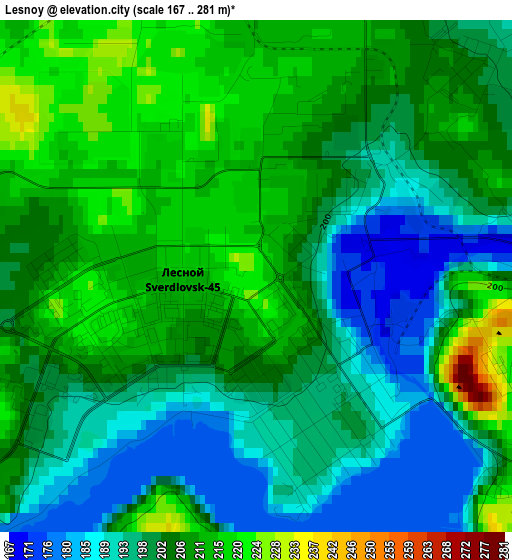 Lesnoy elevation map