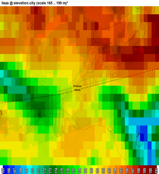 Ileza elevation map