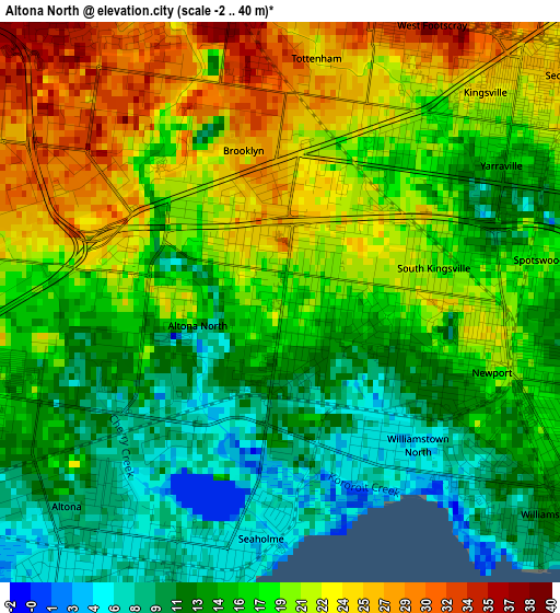 Altona North elevation map