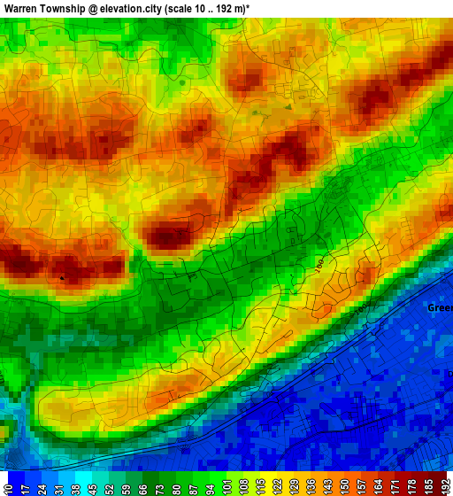 Warren Township elevation map