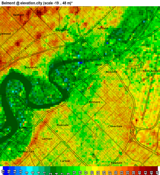 Belmont elevation map