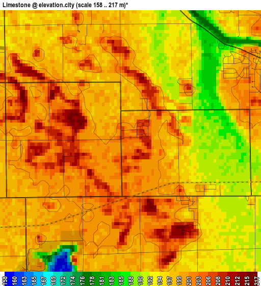 Limestone elevation map