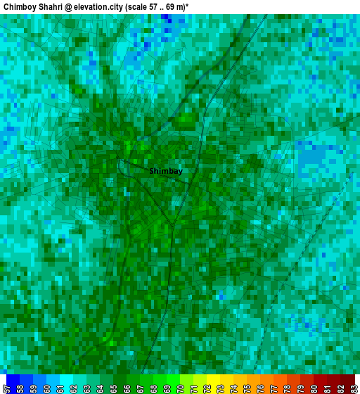 Chimboy Shahri elevation map