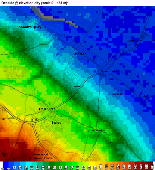 Deeside elevation map