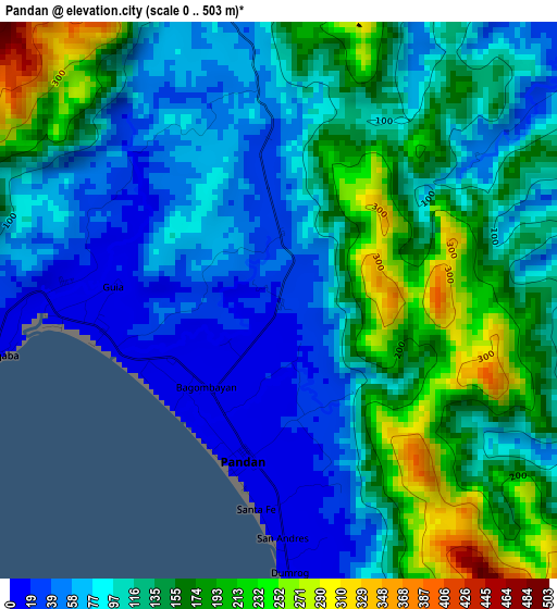 Pandan elevation map