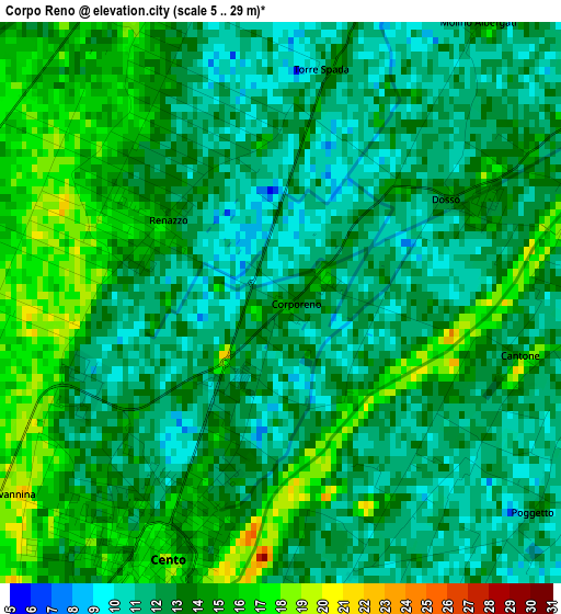 Corpo Reno elevation map