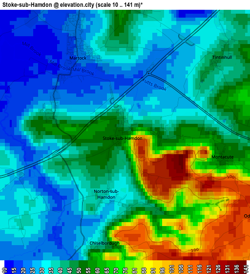 Stoke-sub-Hamdon elevation map