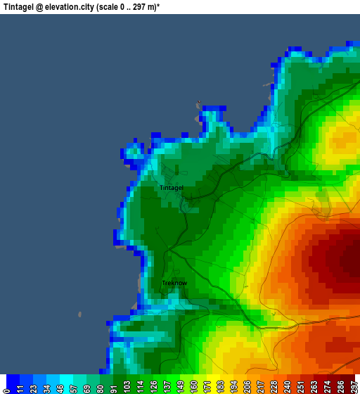 Tintagel elevation map