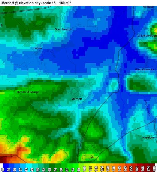 Merriott elevation map