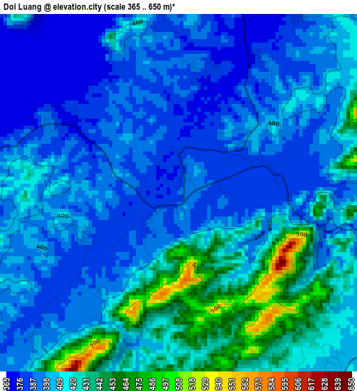 Doi Luang elevation map