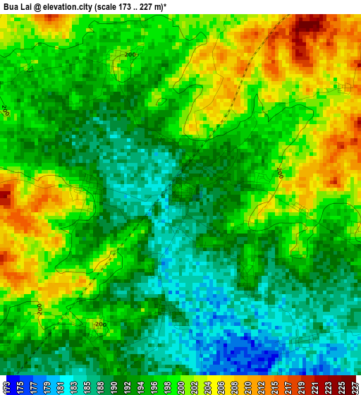 Bua Lai elevation map