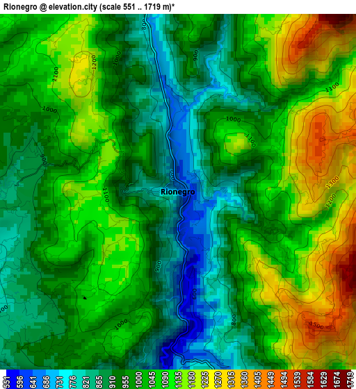 Rionegro elevation map
