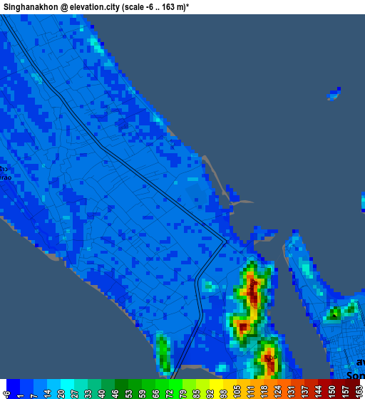 Singhanakhon elevation map