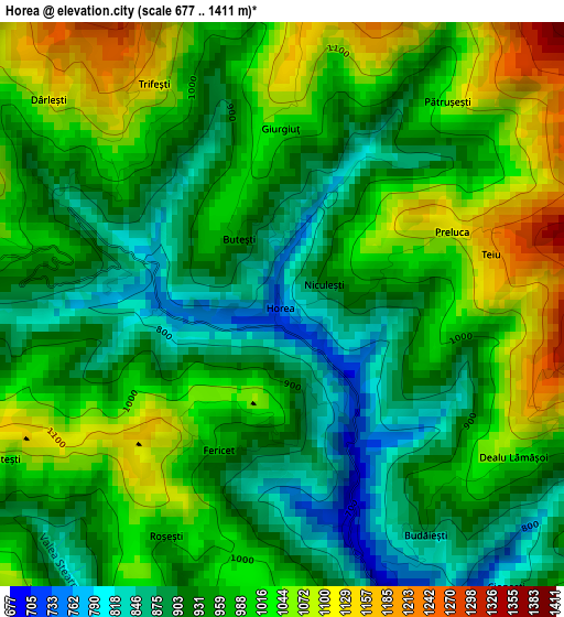 Horea elevation map