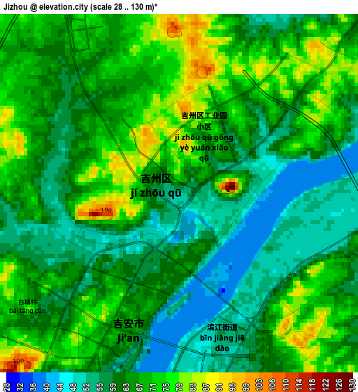 Jizhou elevation map