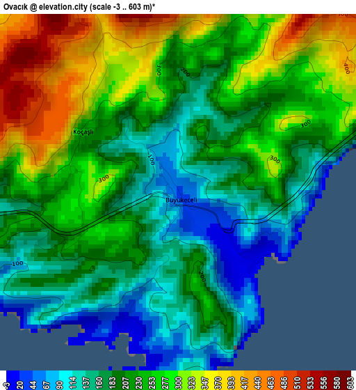 Ovacık elevation map