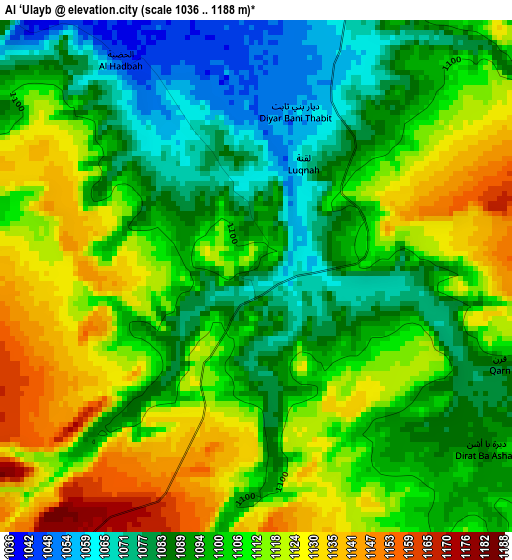 Al ‘Ulayb elevation map