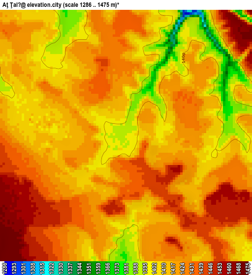 Aţ Ţalḩ elevation map