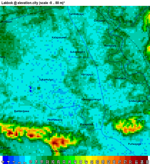 Lakbok elevation map