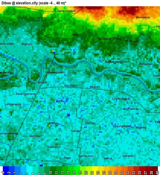 Dibee elevation map