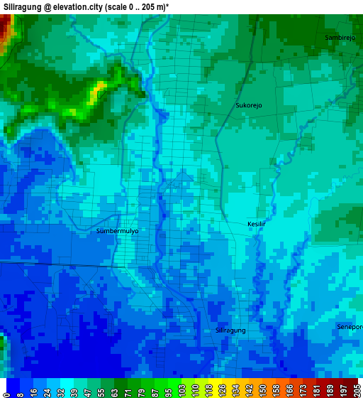 Siliragung elevation map
