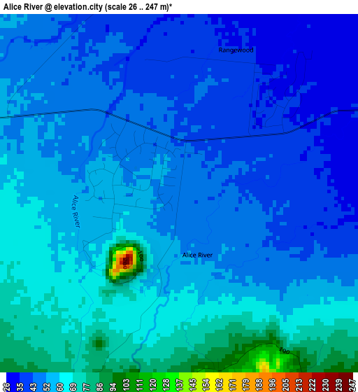 Alice River elevation map