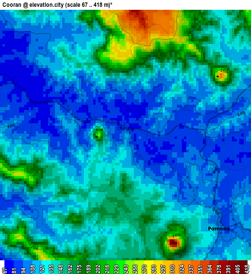 Cooran elevation map