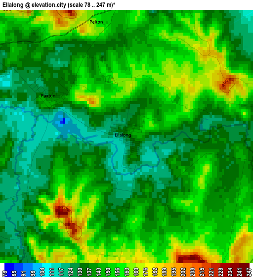 Ellalong elevation map