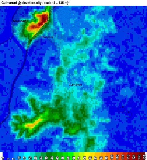 Gulmarrad elevation map