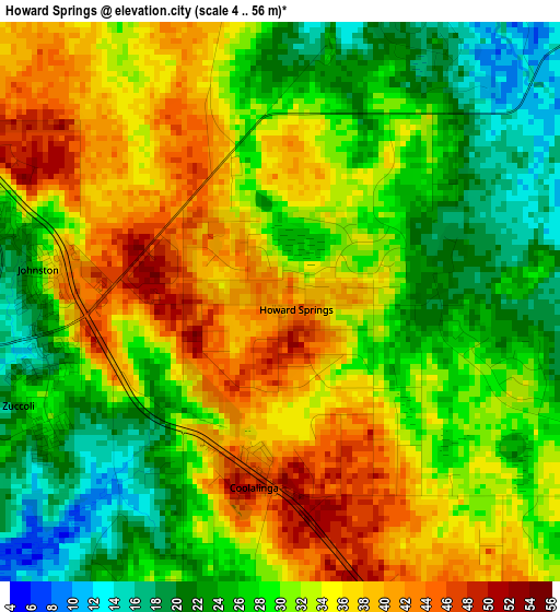 Howard Springs elevation map