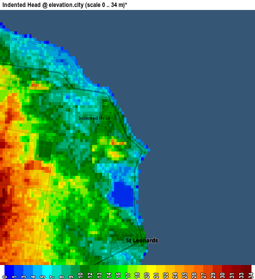 Indented Head elevation map