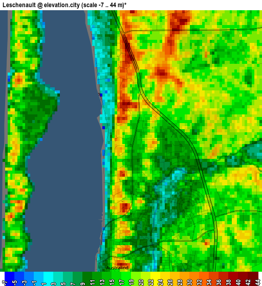 Leschenault elevation map