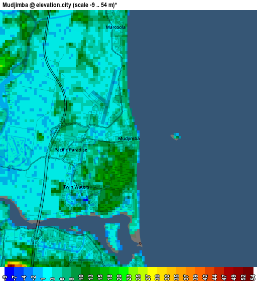 Mudjimba elevation map