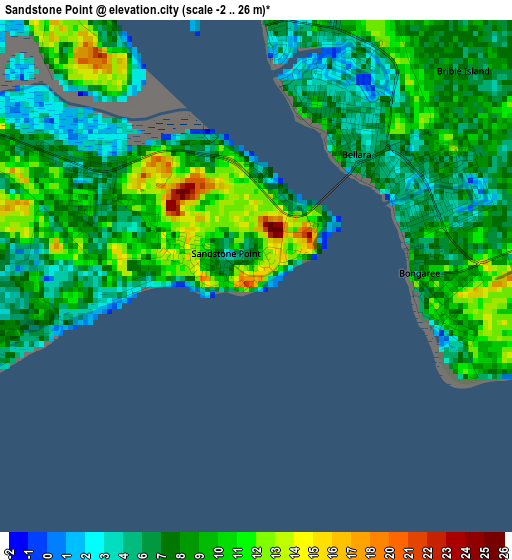 Sandstone Point elevation map