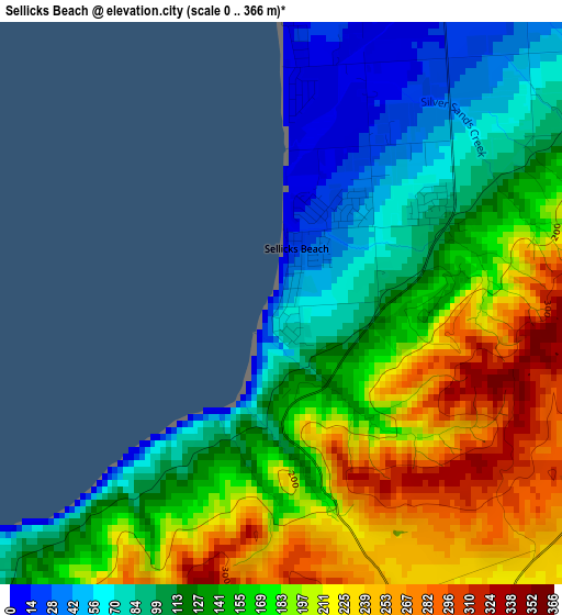 Sellicks Beach elevation map