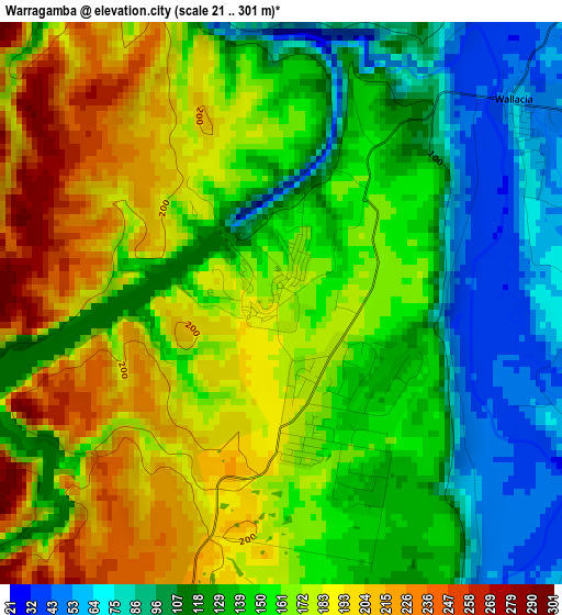 Warragamba elevation map