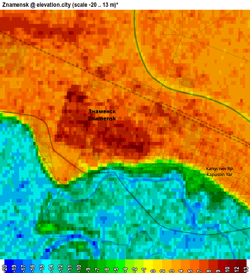 Znamensk elevation map
