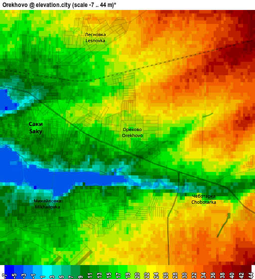 Orekhovo elevation map