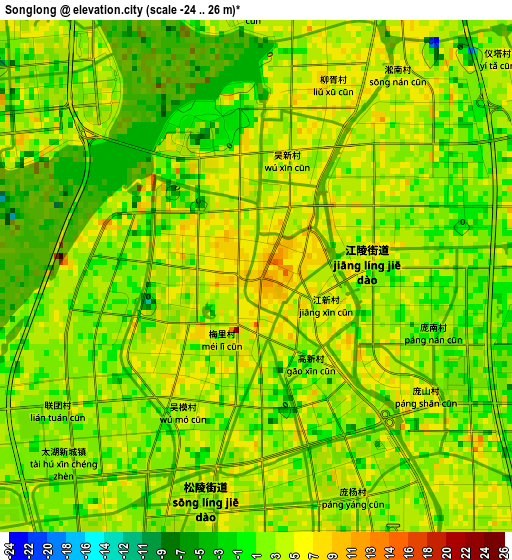 Songlong elevation map