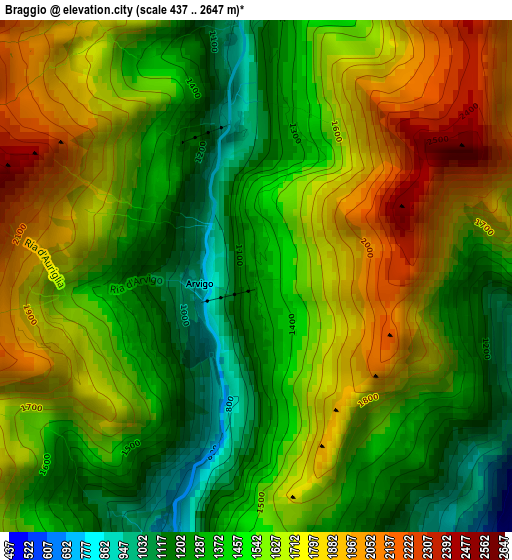 Braggio elevation map