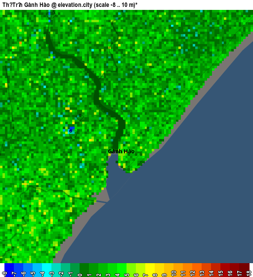 Thị Trấn Gành Hào elevation map