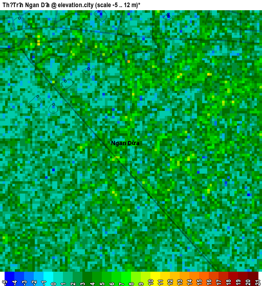 Thị Trấn Ngan Dừa elevation map